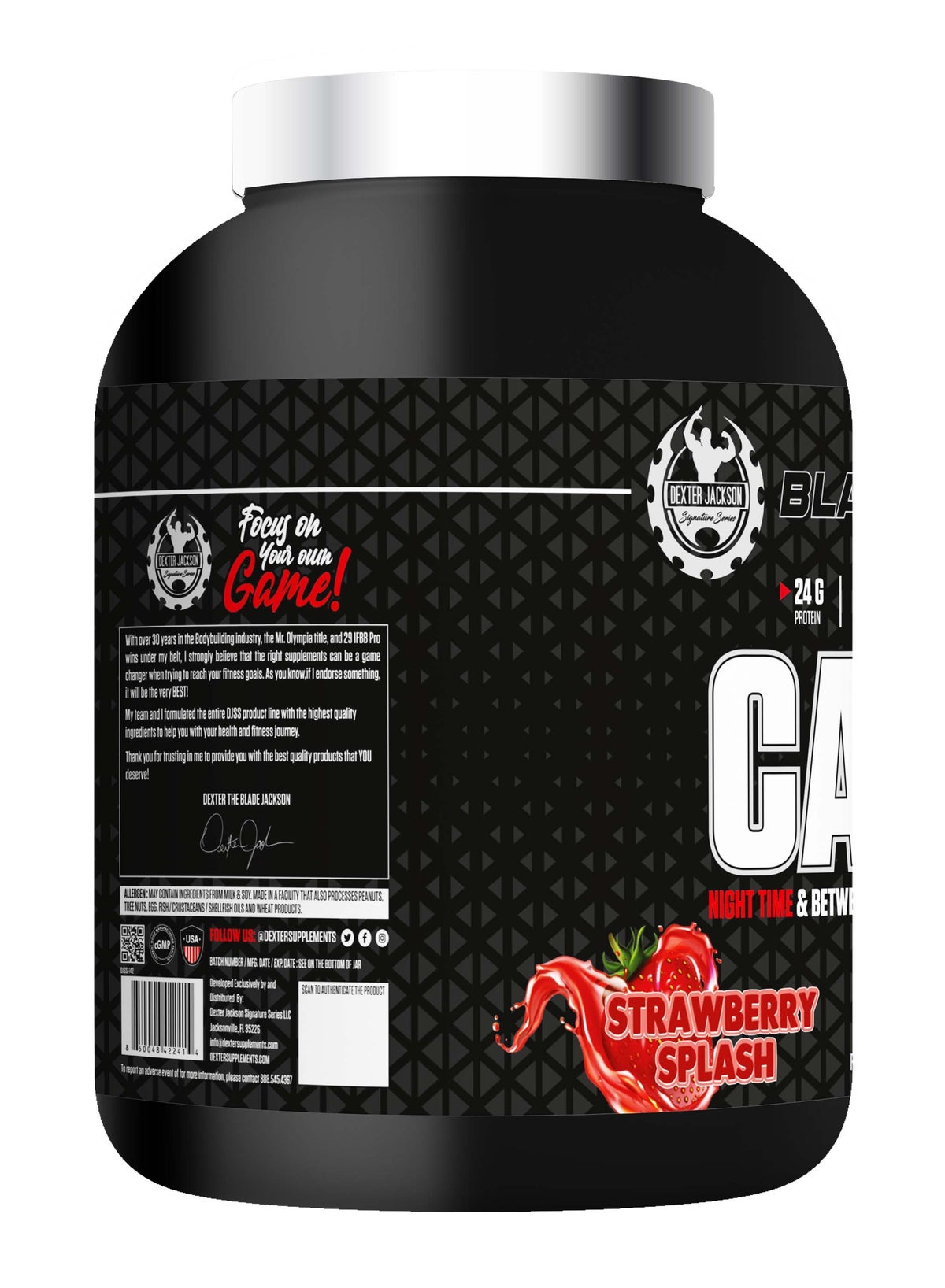 Dexter Jackson Black Series Casein Strawberry Splash Protein Powder 5lbs
