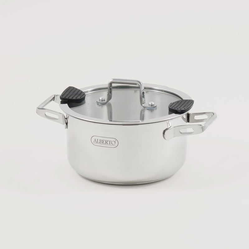 Alberto stainless steel 7pcs cookware set, silver - Image 3