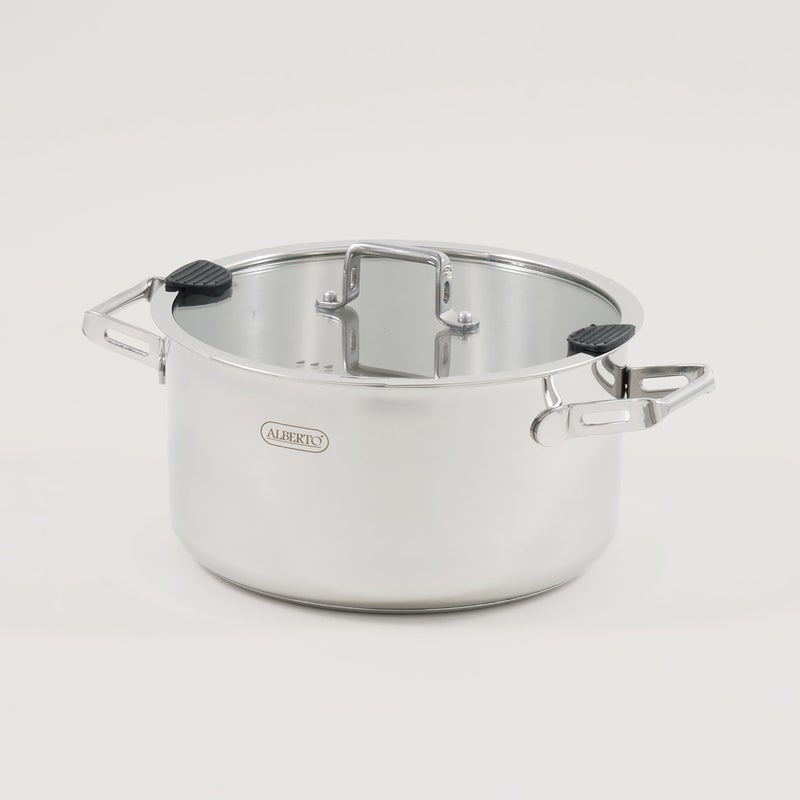 Alberto stainless steel 7pcs cookware set, silver - Image 2