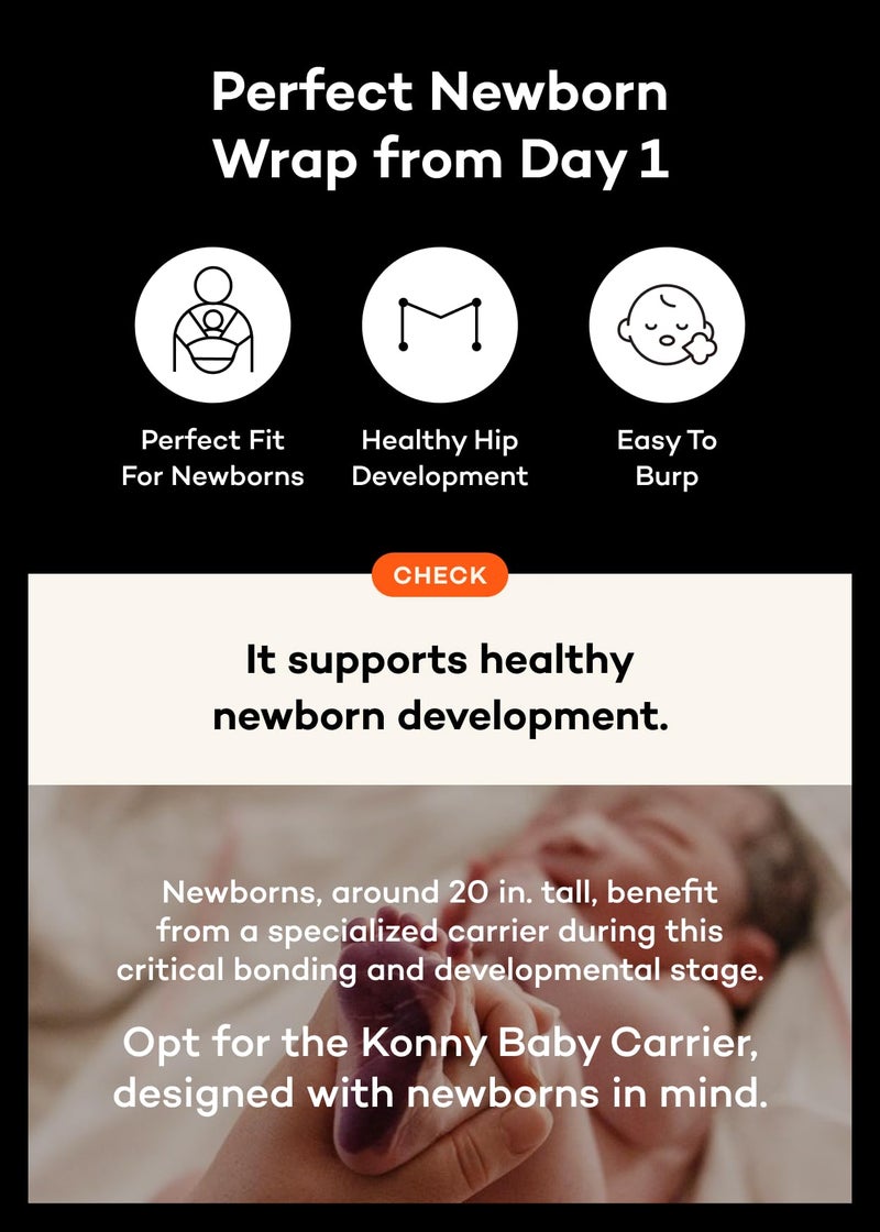 Konny Baby Carrier Flex SoftBreeze with Head Support - Adjustable, Easy to Wear Baby Wrap Sling, Perfect for Newborn Babies Essentials up to 44 lbs (M-4XL) - Mocha - Image 5
