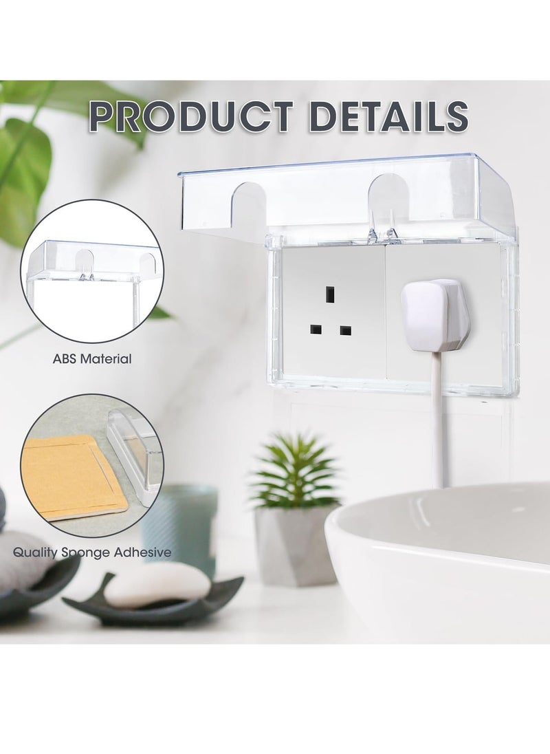 XiuWoo 2 Pcs Waterproof Clear Wall Switch Cover Box, Socket Protector Cover, Childproof Electrical Outlet Cover, Plug Cover Box, Baby Switch Protector Cover, Bathroom Shower Guard for Baby Safety Proofing  - Image 2