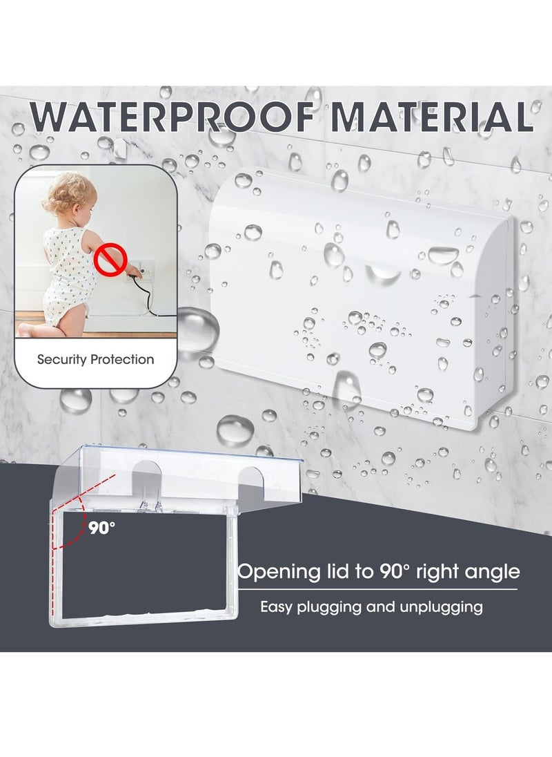 XiuWoo 2 Pcs Waterproof Clear Wall Switch Cover Box, Socket Protector Cover, Childproof Electrical Outlet Cover, Plug Cover Box, Baby Switch Protector Cover, Bathroom Shower Guard for Baby Safety Proofing  - Image 3