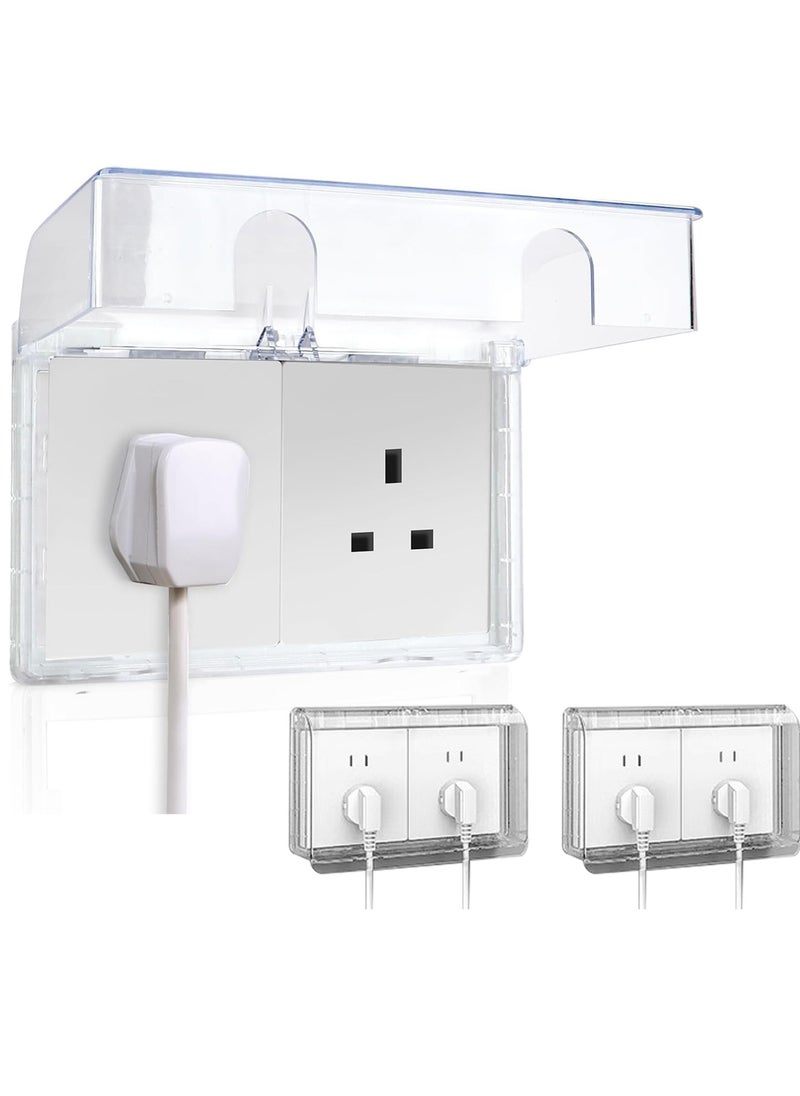 XiuWoo 2 Pcs Waterproof Clear Wall Switch Cover Box, Socket Protector Cover, Childproof Electrical Outlet Cover, Plug Cover Box, Baby Switch Protector Cover, Bathroom Shower Guard for Baby Safety Proofing  - Image 1