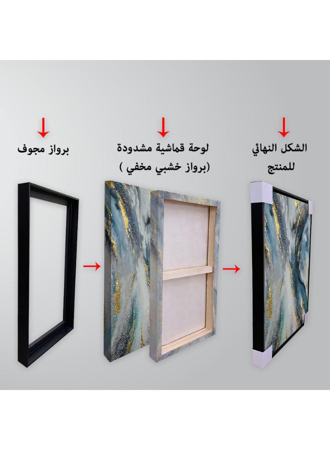 اربع جدران  لوحة ديكور جدارية قماشية مع علاقات لتعليق الملابس - Image 5
