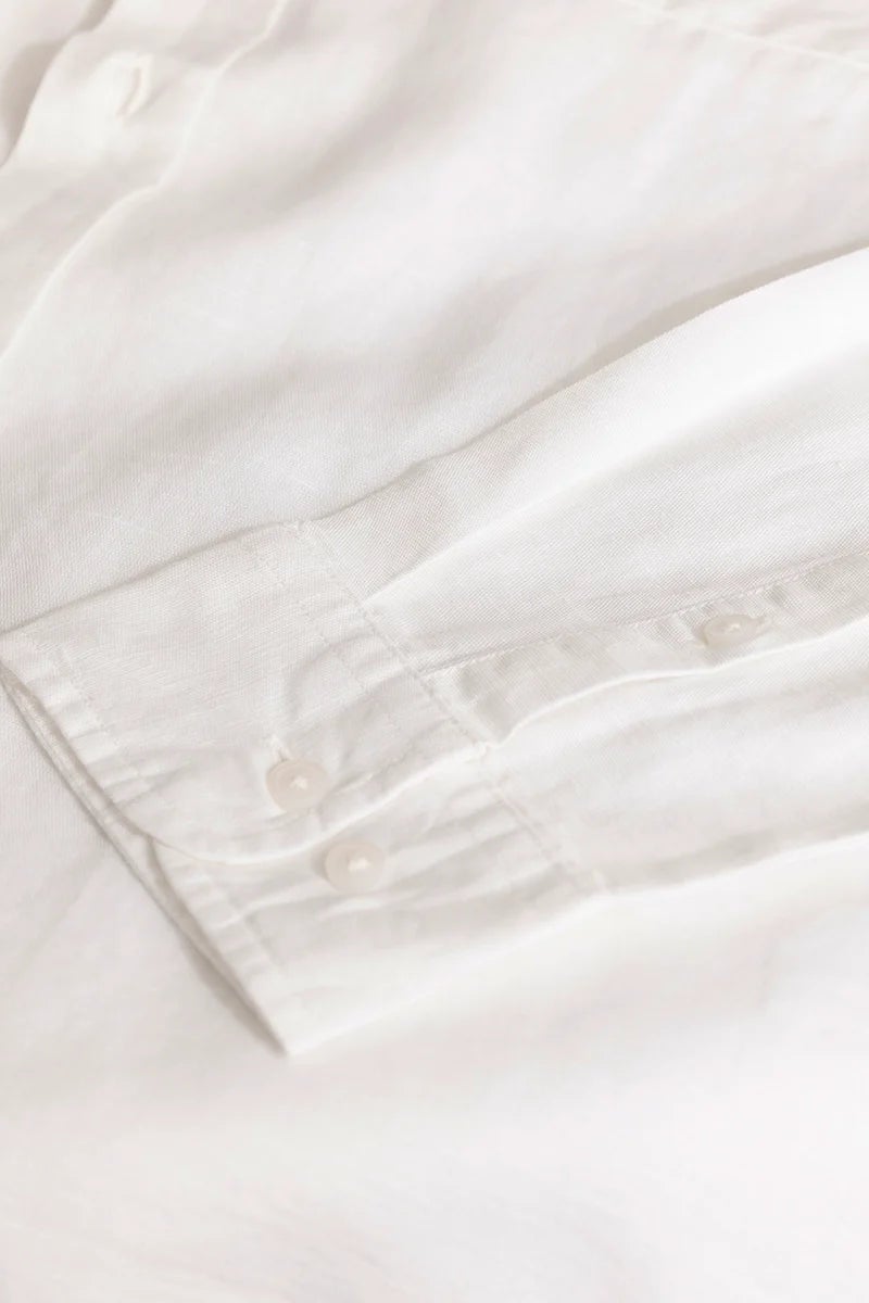 SNITCH White Linen Blend Shirt - Image 4