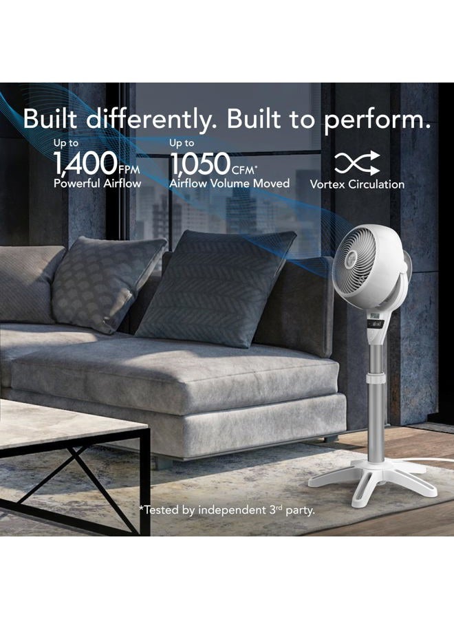 Vornado مروحة هواء دائرية متوسطة 6803DC ذكية للطاقة مع تحكم في السرعة المتغيرة، أبيض جليدي، CR1-0259-43 - Image 2