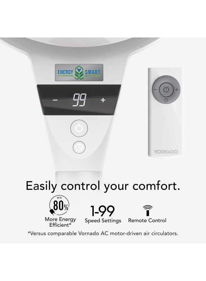 Vornado مروحة هواء دائرية متوسطة 6803DC ذكية للطاقة مع تحكم في السرعة المتغيرة، أبيض جليدي، CR1-0259-43 - Image 3