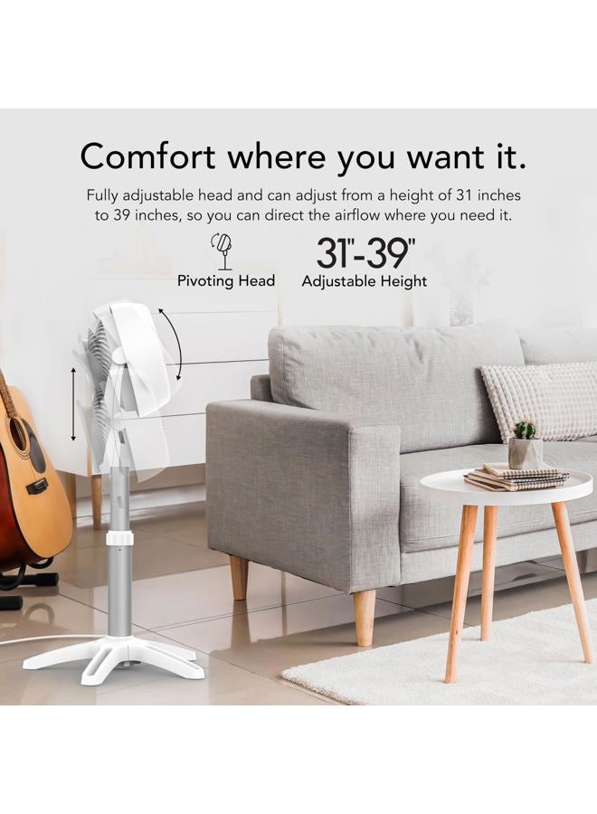 Vornado مروحة هواء دائرية متوسطة 6803DC ذكية للطاقة مع تحكم في السرعة المتغيرة، أبيض جليدي، CR1-0259-43 - Image 4