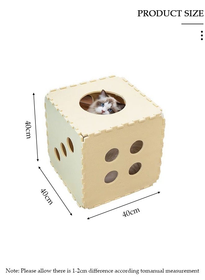 DUNISO Large Cat House for Indoor Cats,Cat Beds, Large Cat Cave with Cozy Condo, Indoor Cat House with Scratch Pad, Cat Hideaway with Double-Sided Soft Cushions - Image 3