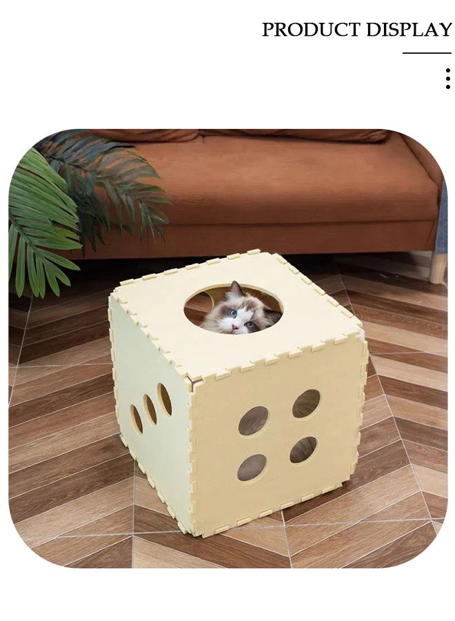 DUNISO Large Cat House for Indoor Cats,Cat Beds, Large Cat Cave with Cozy Condo, Indoor Cat House with Scratch Pad, Cat Hideaway with Double-Sided Soft Cushions - Image 4