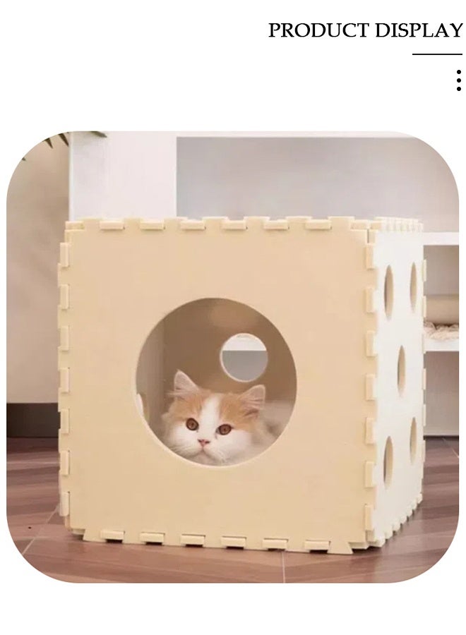 DUNISO Large Cat House for Indoor Cats,Cat Beds, Large Cat Cave with Cozy Condo, Indoor Cat House with Scratch Pad, Cat Hideaway with Double-Sided Soft Cushions - Image 5