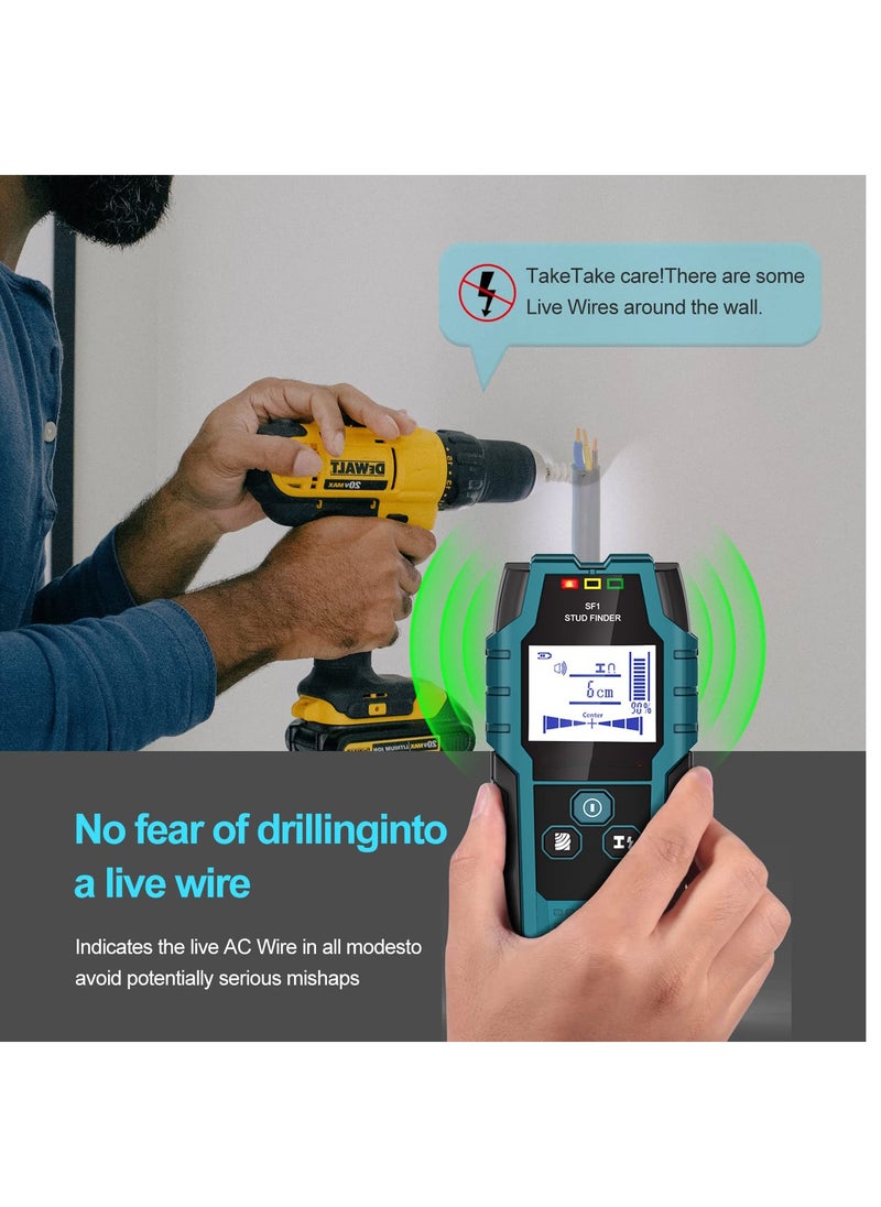 Excefore Stud Finder Wall Scanner, SF1 Wall Scanner 4 In 1 Electronic Stud Sensor With Depth Tracker, Unit Change, For Wood, Metal, Cables, Circuits Detect In Walls  - Image 4