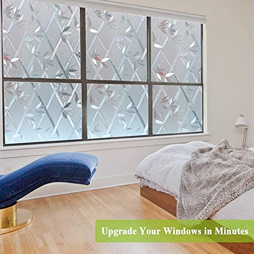 HOME13™ Vinyl Frosted Glass Window Film,Window Privacy Film Self Adheisve Decorative Privacy Frosted Window Film for Home & Office (16 "x 50 Inch, Bamboo Cross Frosted) - Image 3