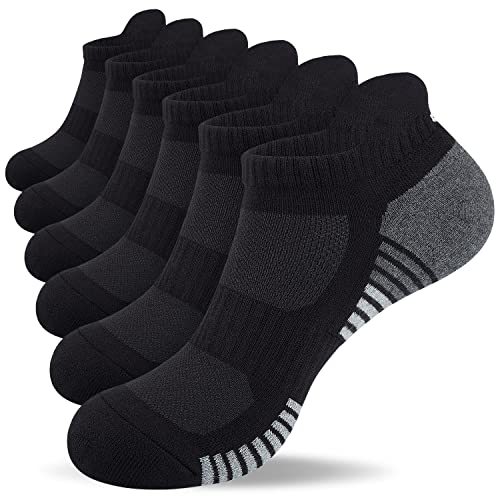 Lapulas Athletic Running Ankle Socks, Low Cut Cushioned Anti-Blister Tab Sports Socks Men Women 6Pairs - Image 1