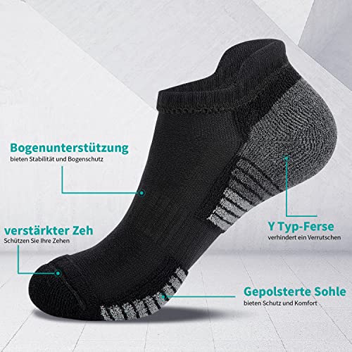 Lapulas Athletic Running Ankle Socks, Low Cut Cushioned Anti-Blister Tab Sports Socks Men Women 6Pairs - Image 3