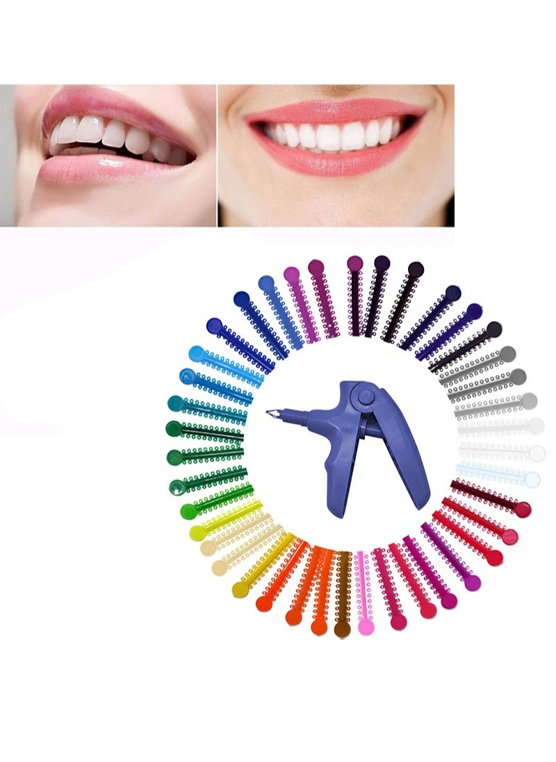 HaLunhi Bracket Kit Includes Orthodontic Clip Tool And Loop Rubber Band Bracket Rubber Band 40pcs Bracket Rubber Band Tool  - Image 1