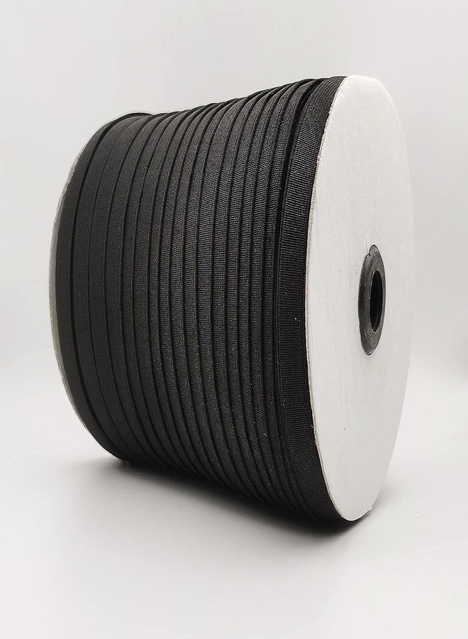 BOBBINY Black Elastic Band 12mm Woven/Knitted Flat Elastic for Tailoring, Stitching, Sewing, Mask Making Crafts and Other Projects (25 Meter)