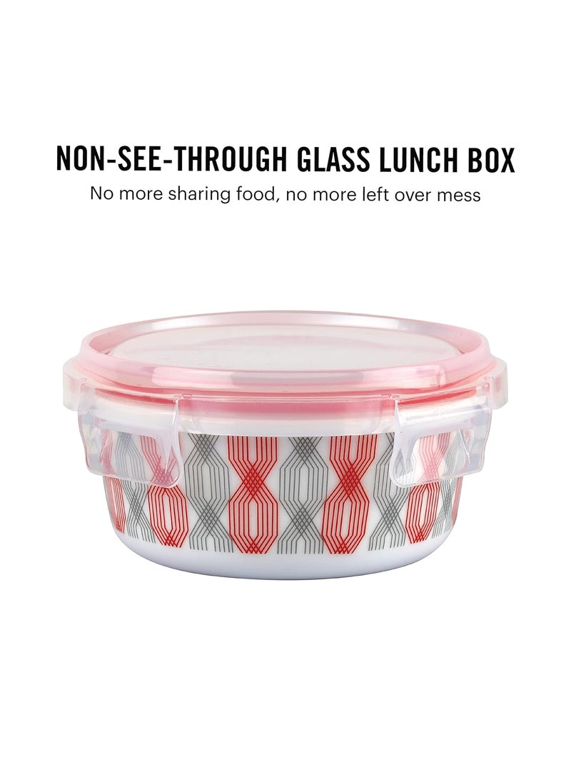 Cello CELLO Red Trellis Opalware Lunch Box with Jacket 3 Containers Lunch Box 300ml  - Image 4