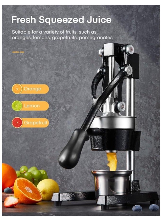Orange Juicer Squeezer, Cast Iron Lemon Squeezer, Commercial Citrus Juicer Hand Press for Orange, Lemon, Pomegranate, Grapefruit, Easy to Clean Citrus Squeezer with a Stainless Steel Cup  - Image 2