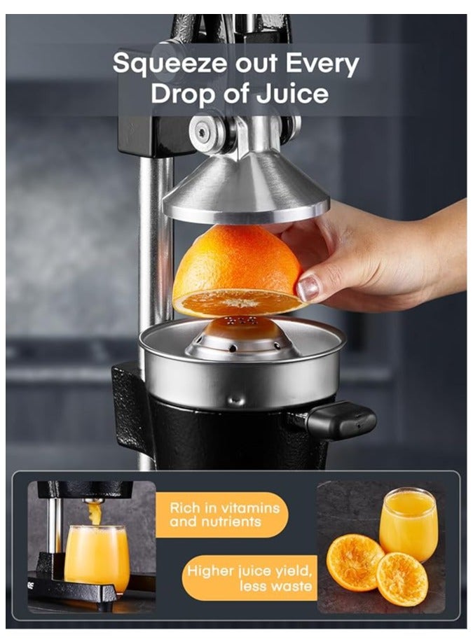 Orange Juicer Squeezer, Cast Iron Lemon Squeezer, Commercial Citrus Juicer Hand Press for Orange, Lemon, Pomegranate, Grapefruit, Easy to Clean Citrus Squeezer with a Stainless Steel Cup  - Image 5