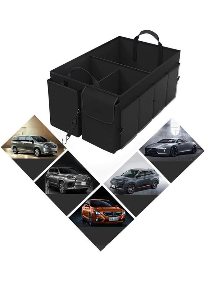 Eoptify Foldable Car Trunk Organizer – Non-Slip Storage Box with Cover & Adjustable Strips, 3-Compartment Organizer for Tools, Ideal for Travel, Camping, and Picnics  - Image 5