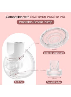 bbet 5Pack Silicone Duckbill Valve & 4Pack Silicone Diaphragm Compatible with momcozy S9 / S12 / S9Pro / S12Pro Wearable Breastpump, Breast Pump Replacement Parts, Breastfeeding Essential Accessories  - Image 4