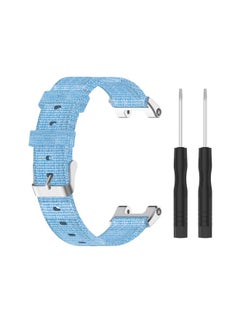 Replacement Strap For Amazfit T-Rex Pro / Amazfit T-Rex Nylon Canvas Watch Band with Dismantling Tools, One Size Baby Blue