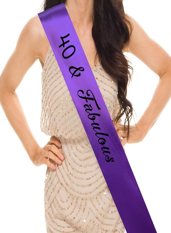 وشاح Hubops 40 & Fabulous لحفلات أعياد ميلاد الفتيات / وشاح عيد الميلاد الأربعين لتزيين الحفلات (بنفسجي)