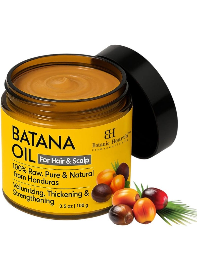 Botanic Hearth Raw Batana Oil for Hair Growth - 100% Pure, Organic 3.5 fl oz Batana from Honduras for Thick and Strong Natural Hair - Dr. Sebi Unrefined Cold Pressed Cosmetic Scalp Mask Gifts for Women (1 Pack) - Image 1