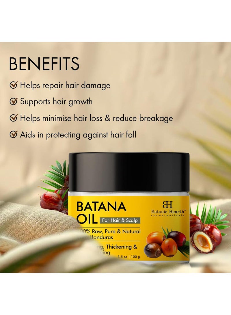 Botanic Hearth Raw Batana Oil for Hair Growth - 100% Pure, Organic 3.5 fl oz Batana from Honduras for Thick and Strong Natural Hair - Dr. Sebi Unrefined Cold Pressed Cosmetic Scalp Mask Gifts for Women (1 Pack) - Image 3