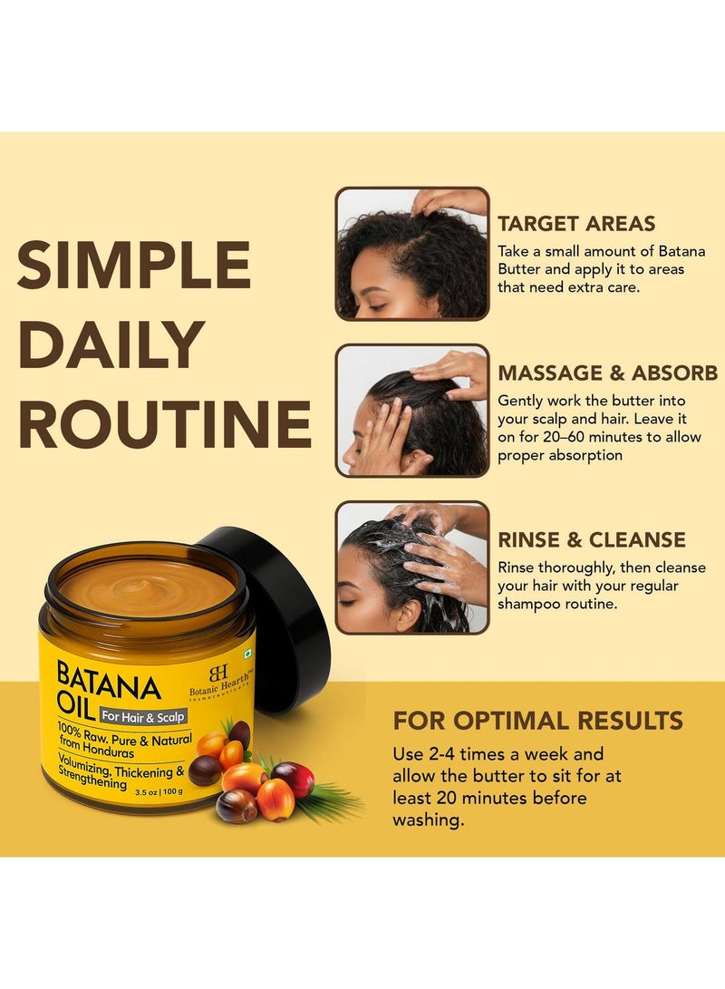 Botanic Hearth Raw Batana Oil for Hair Growth - 100% Pure, Organic 3.5 fl oz Batana from Honduras for Thick and Strong Natural Hair - Dr. Sebi Unrefined Cold Pressed Cosmetic Scalp Mask Gifts for Women (1 Pack) - Image 4