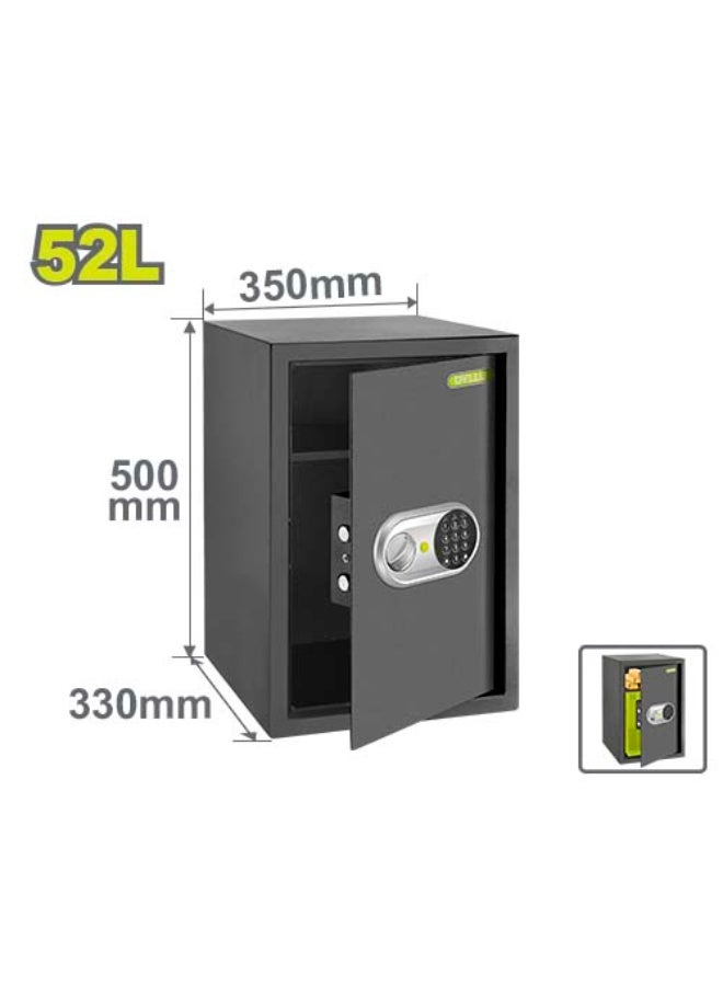 Large 52L Digital Electronic Steel Safe Box with Internal Shelf – High-Security Keypad & Emergency Keys