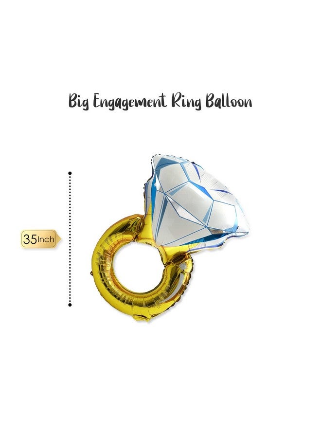 PartyForever Big Bachelorette Party Balloons Decorations Kit (6 Pack) Bridal Shower Party Balloons & Supplies Ring Ballon And Rose Gold Champagne Bottle Balloons - Image 4