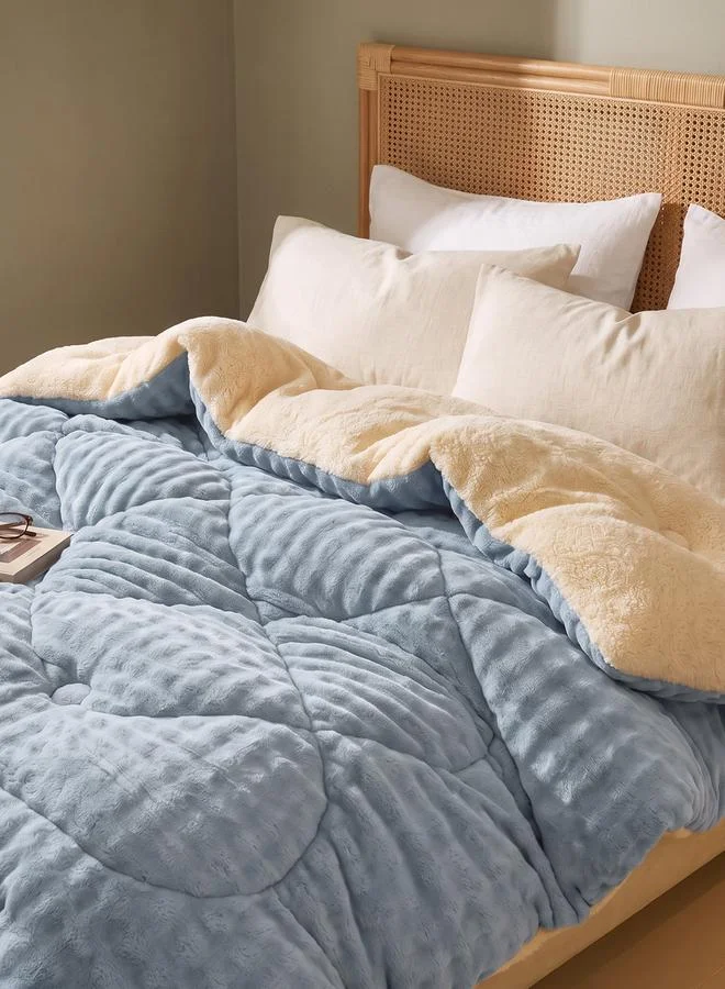 Styli 1-Piece Polyester Quilt Cover Comforter Set - Light Blue, 150X200Cm