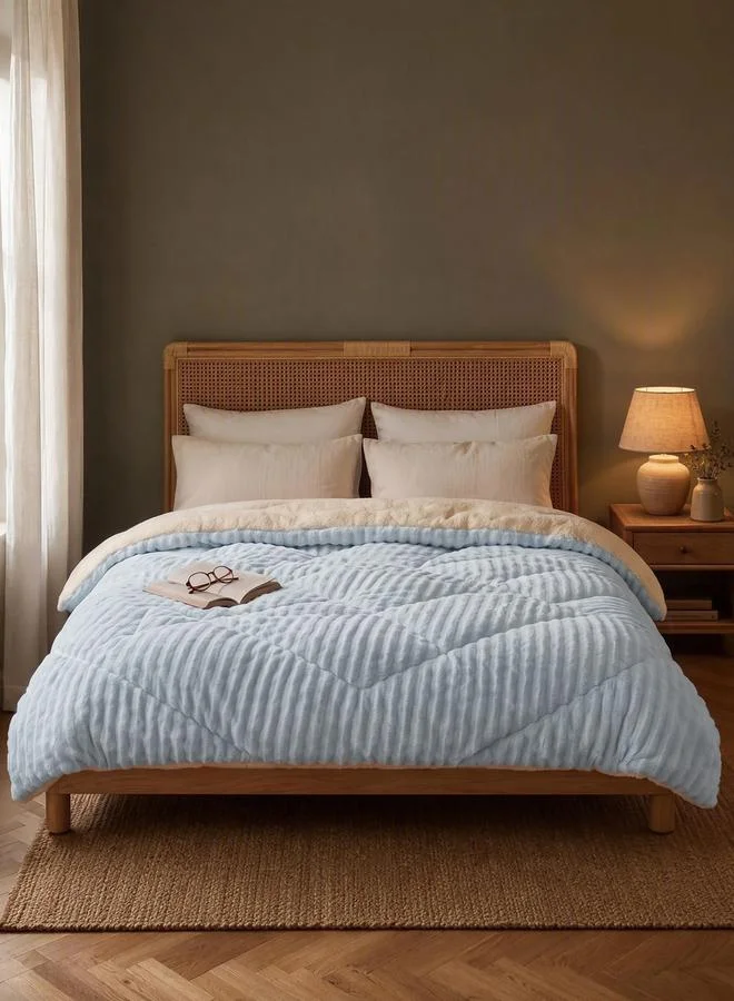 Styli 1-Piece Polyester Quilt Cover Comforter Set - Light Blue, 150X200Cm