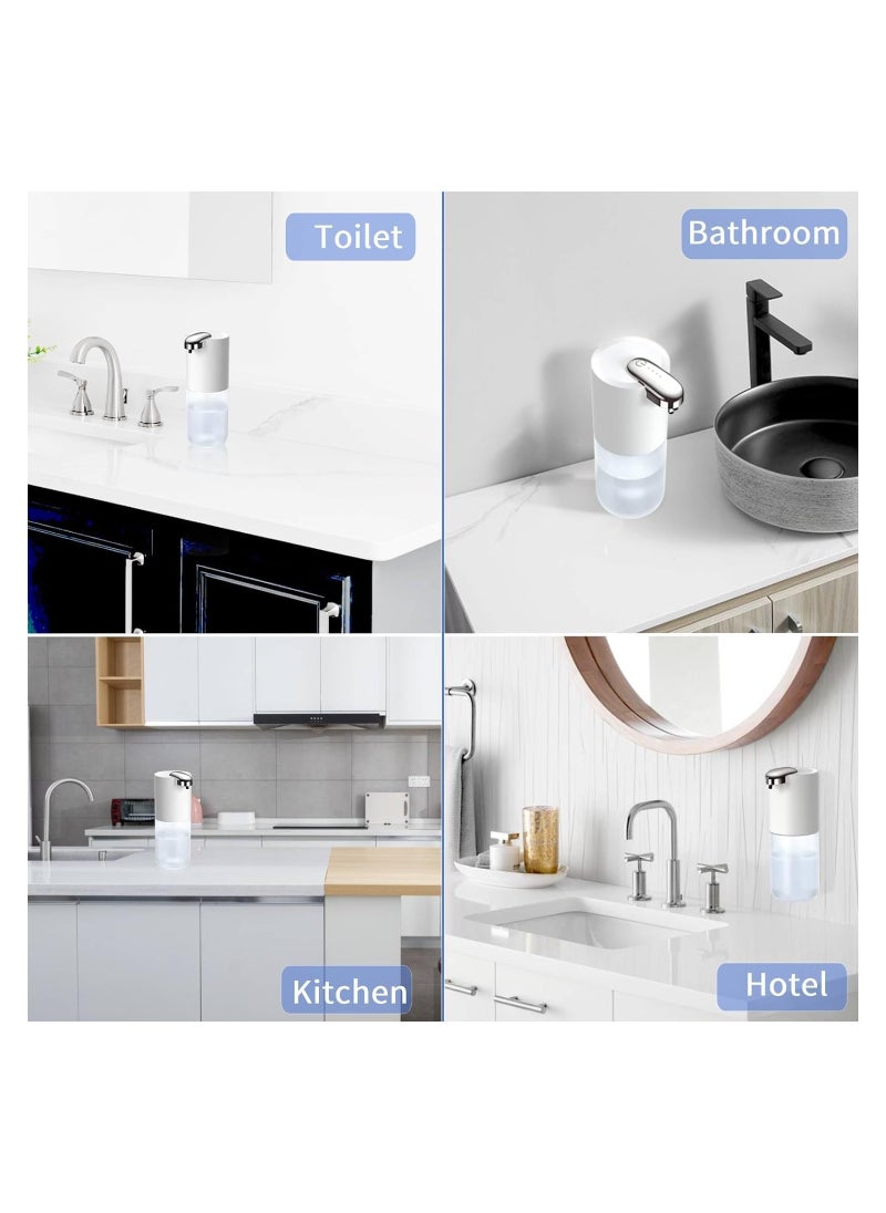 Automatic Touchless Foaming Soap Dispenser, Wall-Mounted with 4 Adjustable Sensor Levels, 13.5 oz USB-C Rechargeable Hand Soap Dispenser for Bathroom and Kitchen.