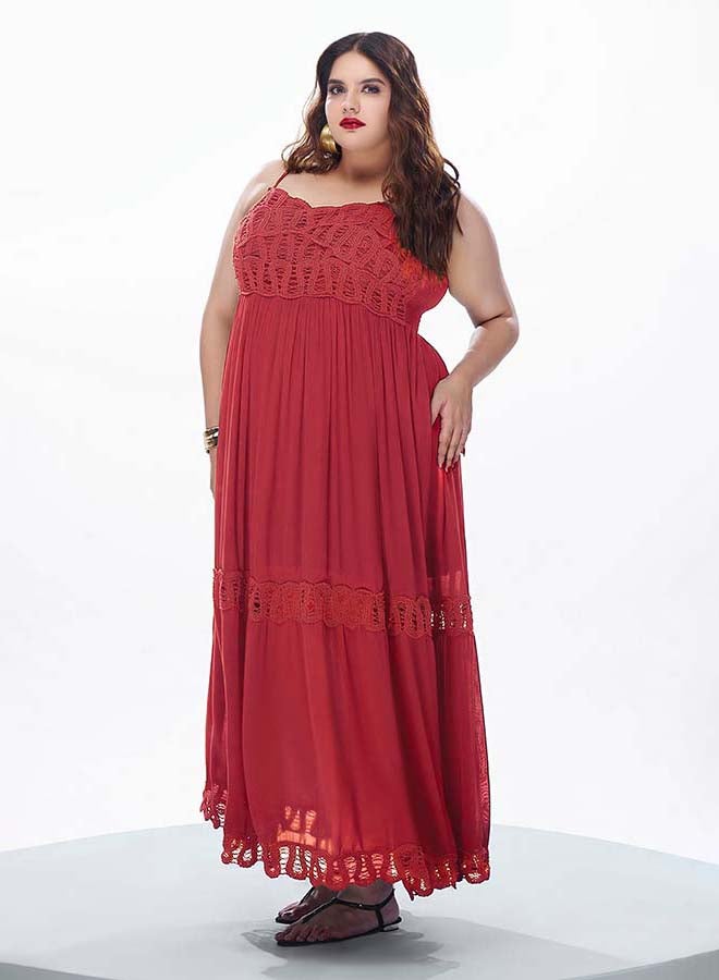 Virgio VIRGIO 100% Viscose maxi dress strappy lace style - Image 3