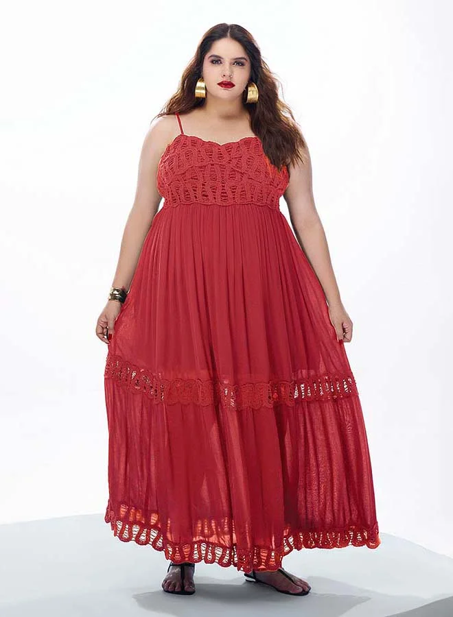 فيرجيو VIRGIO 100% Viscose maxi dress strappy lace style