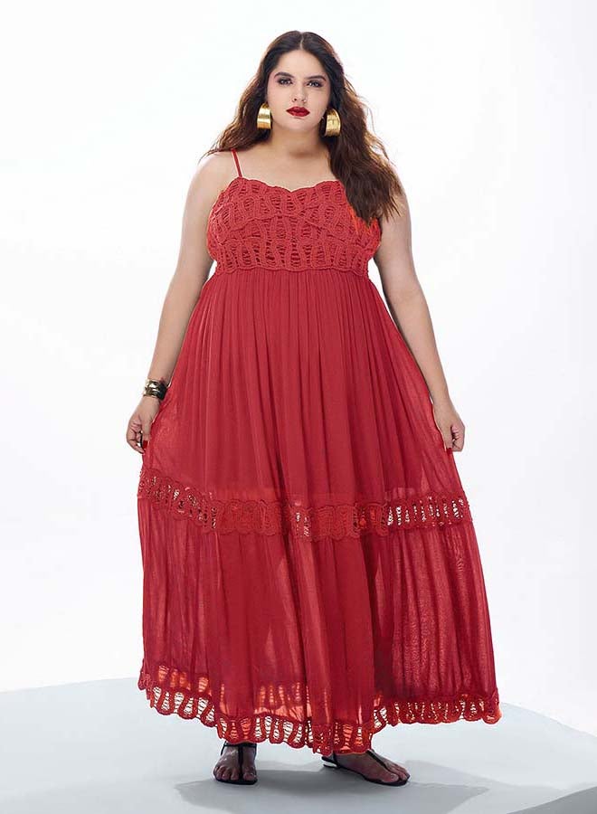 Virgio VIRGIO 100% Viscose maxi dress strappy lace style - Image 1