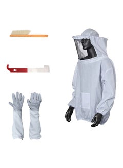 Bluejw 5-Piece Beekeeping Suit Bee Jacket Beekeeping Gloves Protective Sleeves Beehive J Hook Hive Tool Bee Hive Brush For Beekeeper Supplies Hive Tool Set  - Image 1