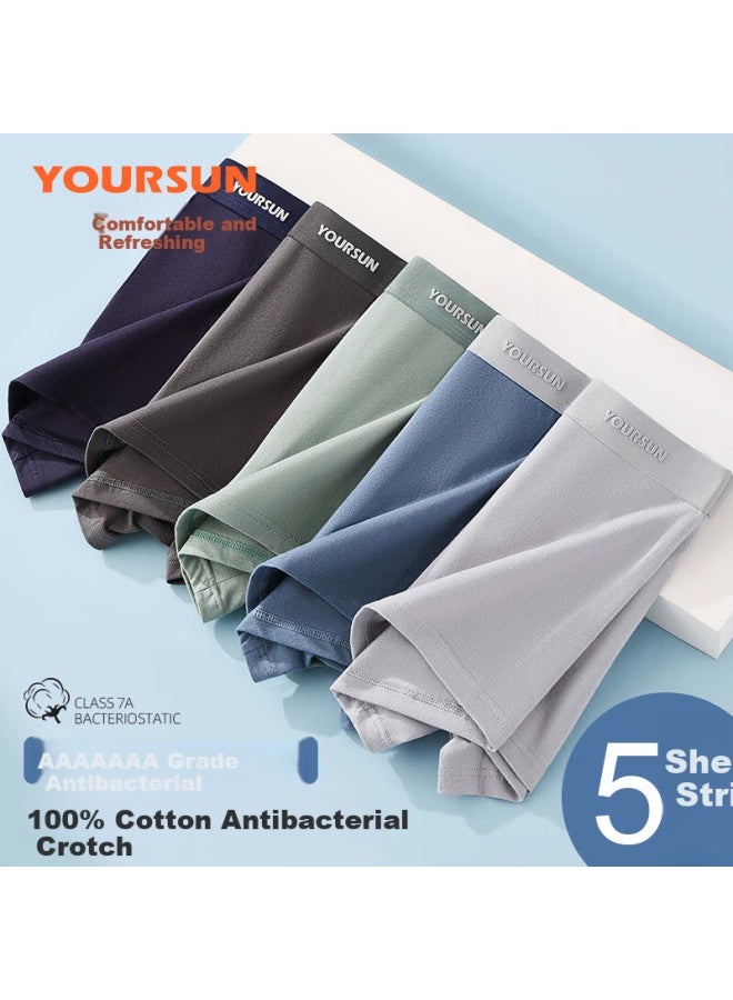 Your Sun Comfortable And Breathable Men's Cotton Boxer Briefs With Antibacterial Technology - Pack Of 5 - Image 1