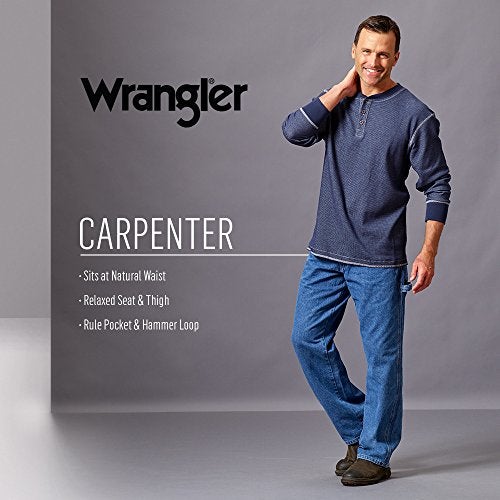 Wrangler Authentics Men's Classic Carpenter Jean, Rock Gray, 38W x 30L - Image 4