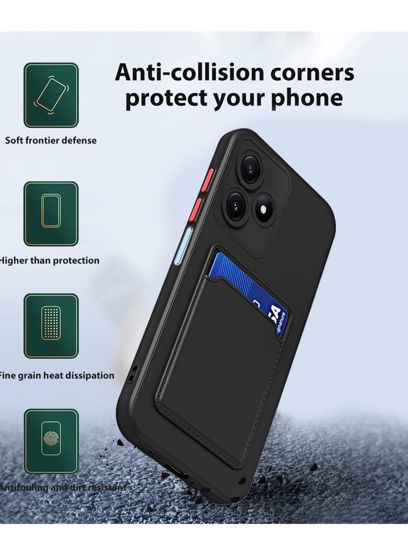 Wtech Silicone TPU With Card Holder Case Cover For Realme Note 50 4G 2024 Black - Image 2