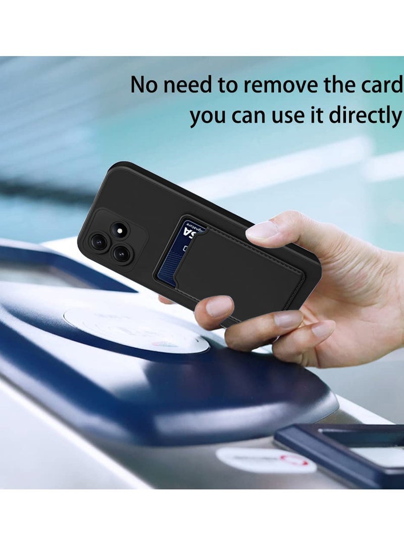 Wtech Silicone TPU With Card Holder Case Cover For Realme Note 50 4G 2024 Black - Image 3