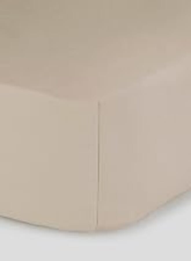 Matalan Fitted Bed Sheet, Single, Nude