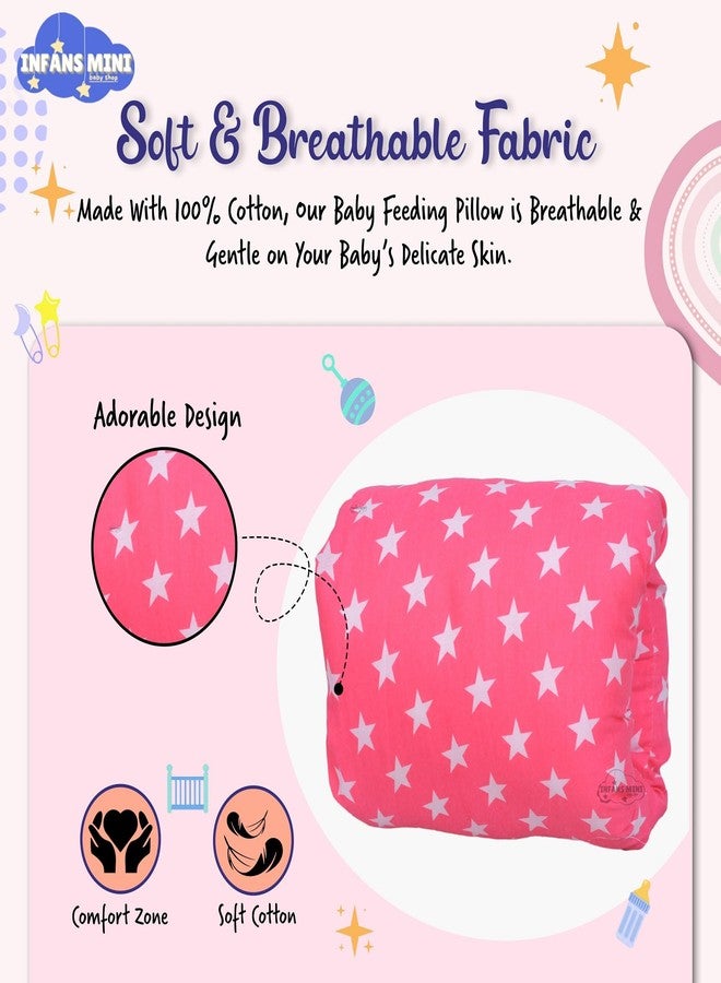 Infans Mini وسادة إنفانز الصغيرة للرضاعة، وسائد الرضاعة الطبيعية للأمهات، وسائد الرضاعة بالزجاجة للأطفال مناسبة للسفر (لون وردي نجمي) - Image 5