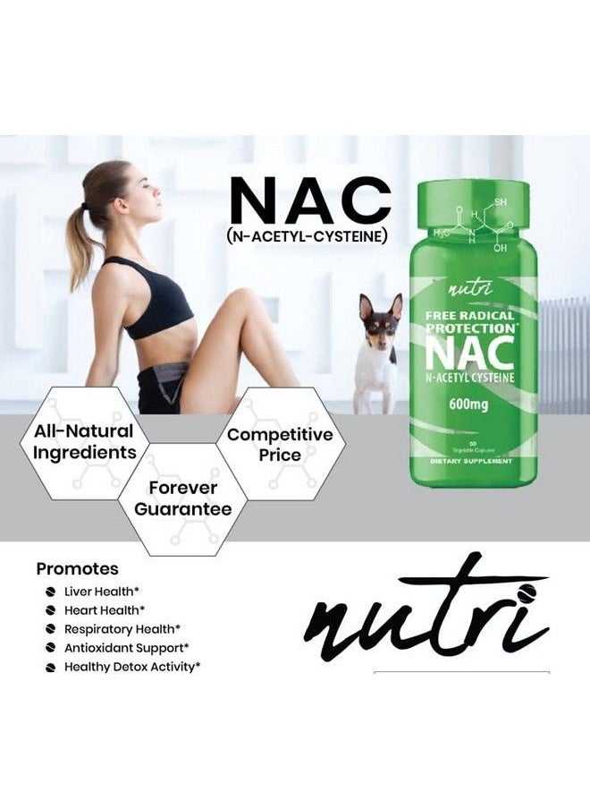 Nature'S Fusions - Nac Supplement Nacetyl Cysteine Nac 600 Mg Anti Aging Supplement Antioxidant Supplement Liver And Lung Support Boost Glutathione N Acetyl Cysteine (60 Capsules) - Image 1