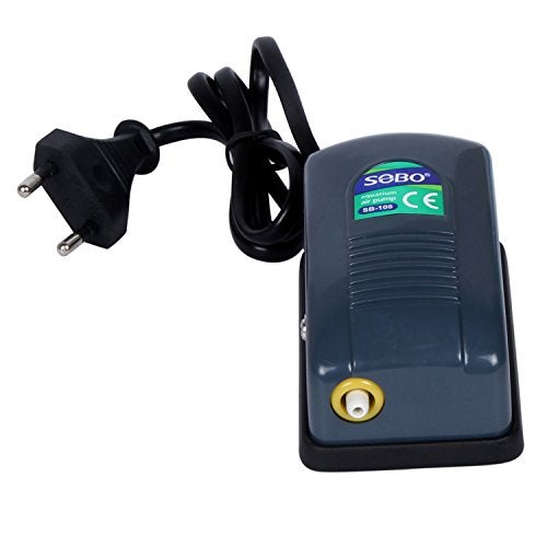 SOBO SB-108 AIR Pump Oxygen Pump for Fishes with AIR Stone and AIR Pipe (3 MTRS.) Power 2.5 Watt, Output 180L/HR - Image 2