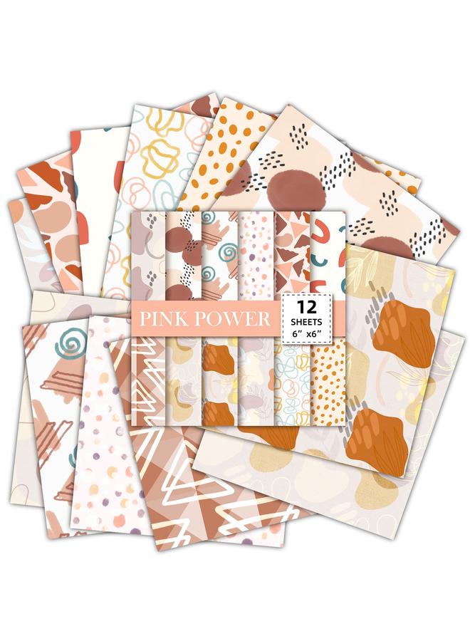 Bluejw 12 Sheets/pack Cartoon BOHO Card Paper 6 Inch Hand Account Background Paper DIY Photo Album Pattern Paper Art Clip Material Paper  - Image 5