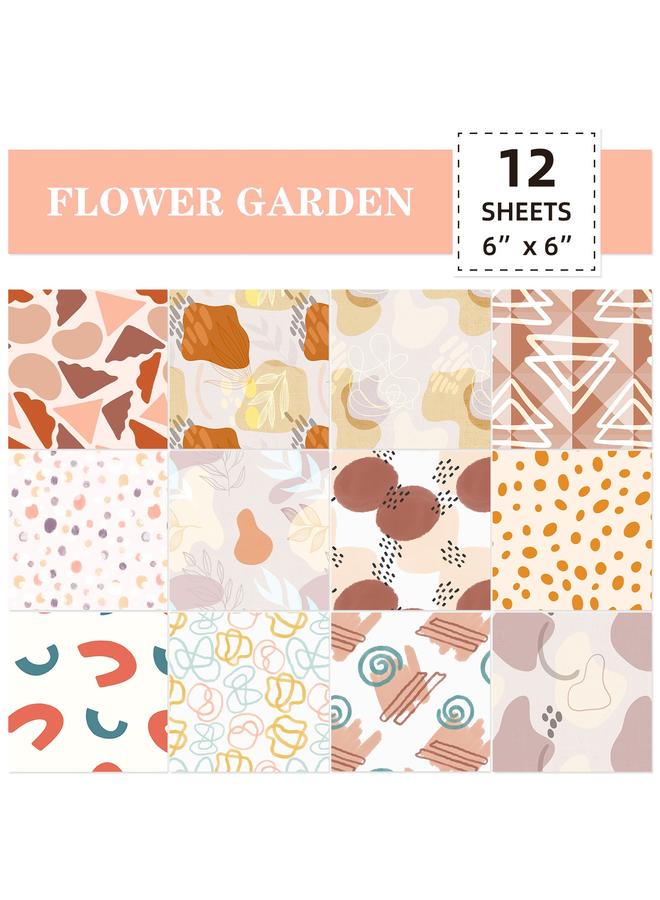 Bluejw 12 Sheets/pack Cartoon BOHO Card Paper 6 Inch Hand Account Background Paper DIY Photo Album Pattern Paper Art Clip Material Paper  - Image 3